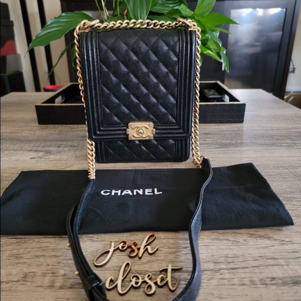 Chanel north south caviar leather